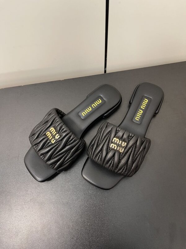 Miu Miu - Matelassé Nappa Leather Slides