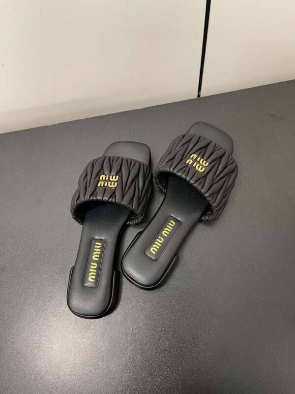 Miu Miu - Matelassé Nappa Leather Slides