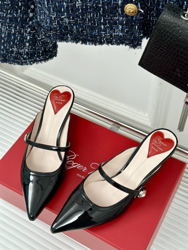 Roger Vivier - Mary Jane Virgule Mules in Patent Leather