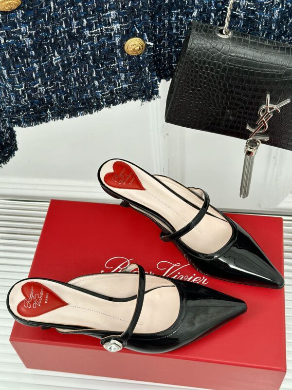 Roger Vivier - Mary Jane Virgule Mules in Patent Leather