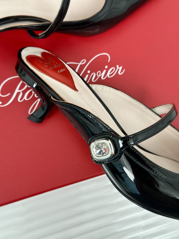 Roger Vivier - Mary Jane Virgule Mules in Patent Leather