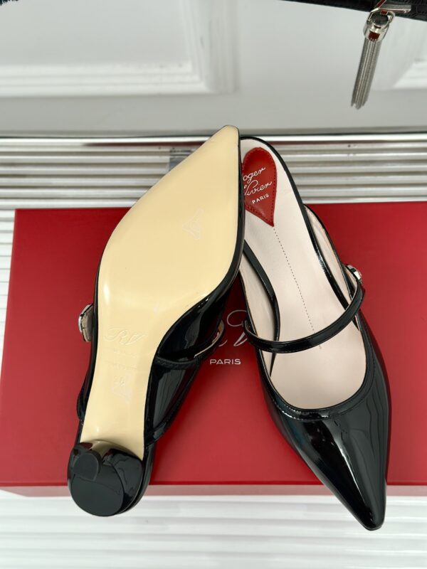 Roger Vivier - Mary Jane Virgule Mules in Patent Leather