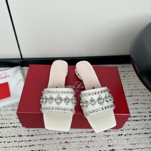 Roger Vivier - Strass Heel Disco Mules in Nappa Leather