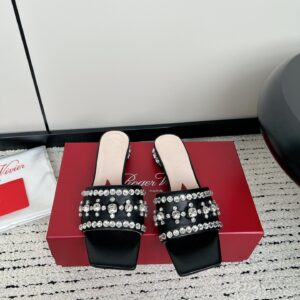 Roger Vivier - Strass Heel Disco Mules in Nappa Leather