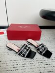 Roger Vivier - Strass Heel Disco Mules in Nappa Leather