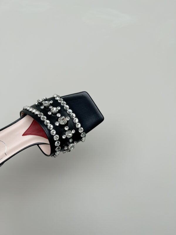 Roger Vivier - Strass Heel Disco Mules in Nappa Leather