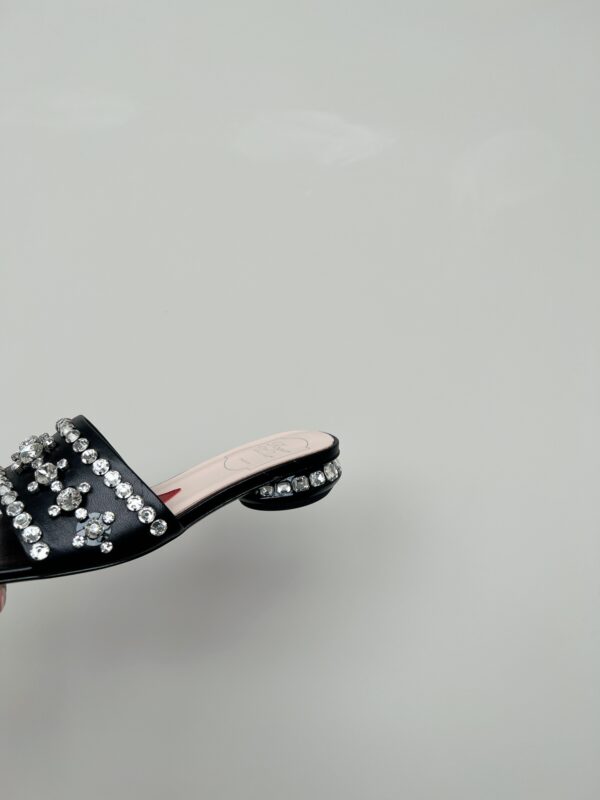 Roger Vivier - Strass Heel Disco Mules in Nappa Leather