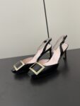 Roger Vivier - Patent Leather Metal Buckle Trumpet Slingback Pumps