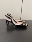 Roger Vivier - Patent Leather Metal Buckle Trumpet Slingback Pumps