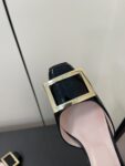 Roger Vivier - Patent Leather Metal Buckle Trumpet Slingback Pumps