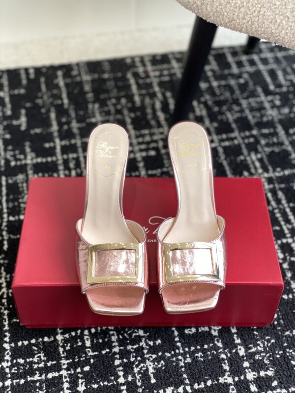 Roger Vivier - Trompette Metal Buckle Mules in Patent Leather
