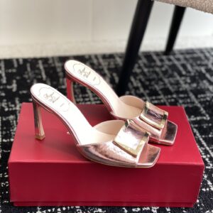 Roger Vivier - Trompette Metal Buckle Mules in Patent Leather