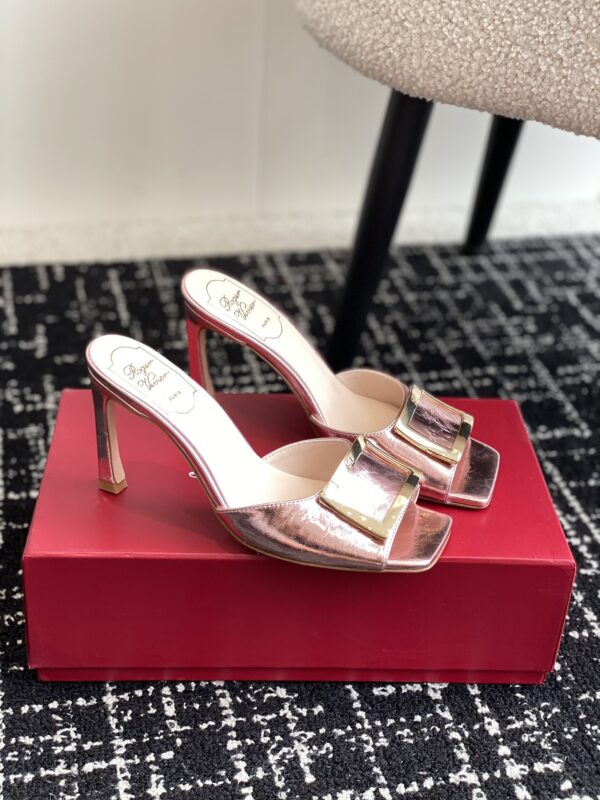 Roger Vivier - Trompette Metal Buckle Mules in Patent Leather
