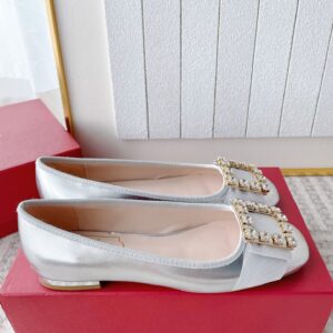 Roger Vivier - Très Vivier Strass Buckle Ballerinas in Nappa Leather