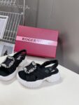 Roger Vivier - Viv' Run Light Strass Buckle Sandals in Fabric