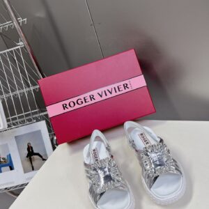 Roger Vivier - Viv' Run Light Strass Buckle Sandals in Fabric