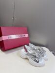 Roger Vivier - Viv' Run Light Strass Buckle Sandals in Fabric