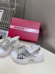Roger Vivier - Viv' Run Light Strass Buckle Sandals in Fabric