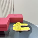 Valentino - Vlogo Cut-Out Calfskin Slide Sandal