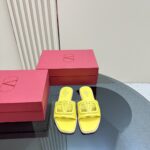 Valentino - Vlogo Cut-Out Calfskin Slide Sandal