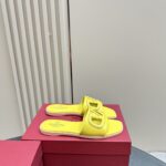 Valentino - Vlogo Cut-Out Calfskin Slide Sandal