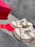 Valentino - Rockstud Laminated Nappa Wedge Sandal 90mm