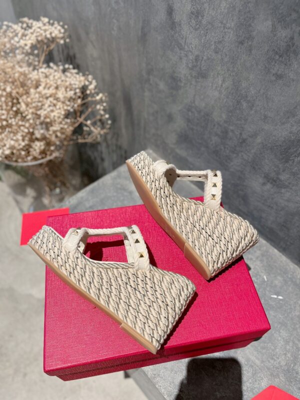 Valentino - Rockstud Laminated Nappa Wedge Sandal 90mm