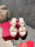 Valentino - Rockstud Laminated Nappa Wedge Sandal 90mm