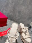 Valentino - Rockstud Laminated Nappa Wedge Sandal 90mm