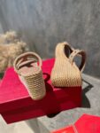 Valentino - Rockstud Laminated Nappa Wedge Sandal 90mm