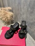 Valentino - Rockstud Laminated Nappa Wedge Sandal 90mm
