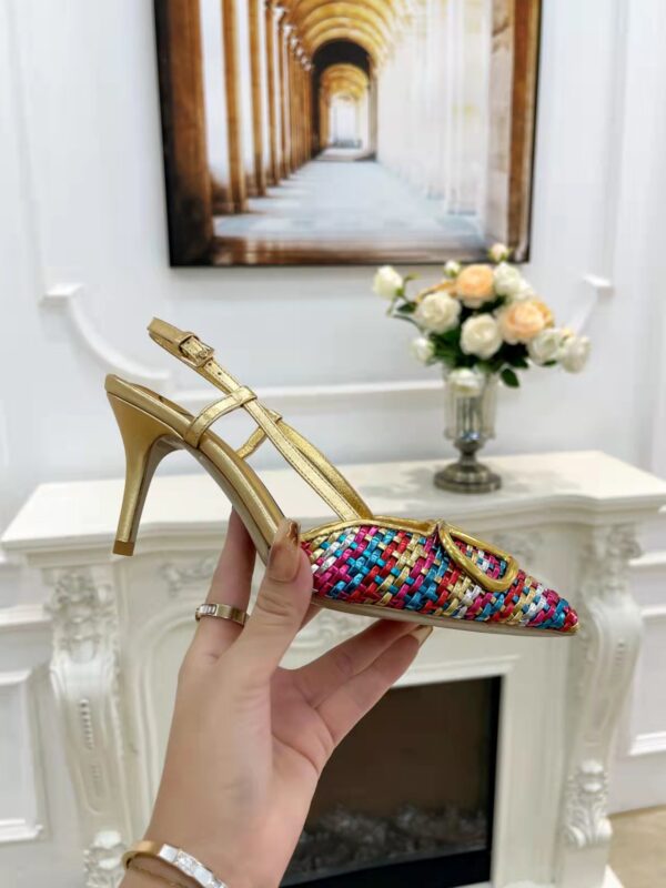 Valentino - Vlogo Signature Woven Raffia Slingback Pump 80mm