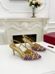 Valentino - Vlogo Signature Woven Raffia Slingback Pump 80mm