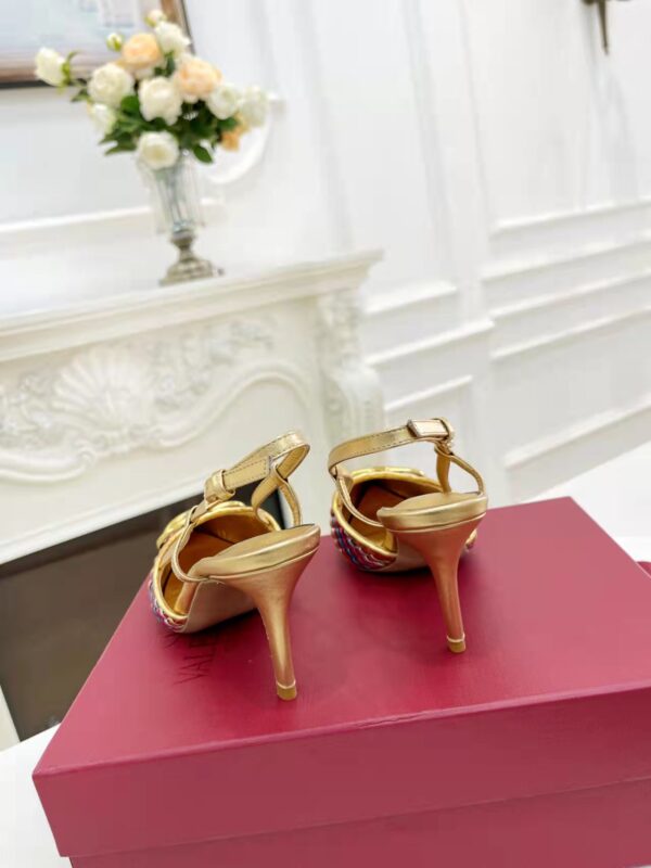 Valentino - Vlogo Signature Woven Raffia Slingback Pump 80mm