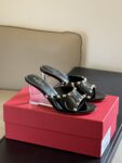 Valentino - 80mm Rockstud Patent Leather Mules