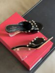 Valentino - 80mm Rockstud Patent Leather Mules