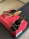 Valentino - 80mm Rockstud Patent Leather Mules