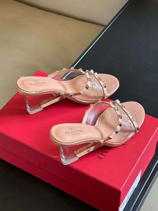 Valentino - 80mm Rockstud Patent Leather Mules