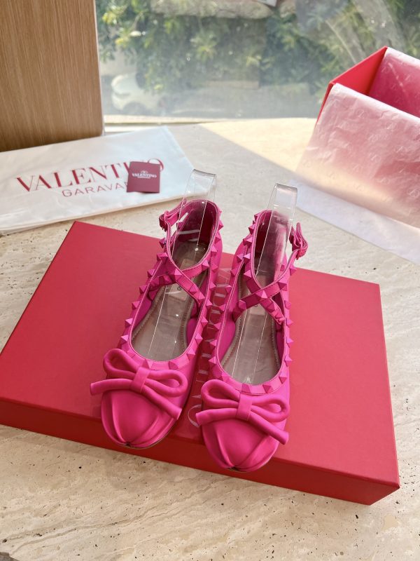 Valentino - Rockstud Satin Ballerina