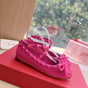 Valentino - Rockstud Satin Ballerina