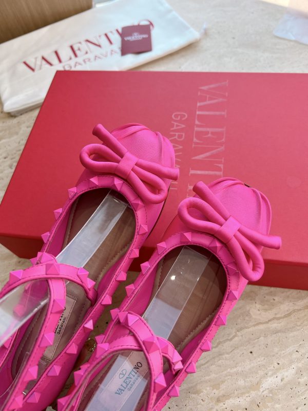 Valentino - Rockstud Satin Ballerina