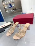 Valentino - Rockstud Calfskin Leather Slide Sandal 60mm