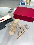 Valentino - Rockstud Calfskin Leather Slide Sandal 60mm