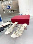 Valentino - Rockstud Calfskin Leather Slide Sandal 60mm