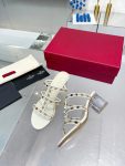 Valentino - Rockstud Calfskin Leather Slide Sandal 60mm