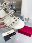 Valentino - Rockstud Calfskin Leather Slide Sandal 60mm