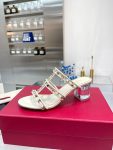 Valentino - Rockstud Calfskin Leather Slide Sandal 60mm