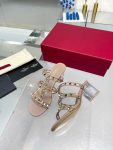 Valentino - Rockstud Calfskin Leather Slide Sandal 60mm