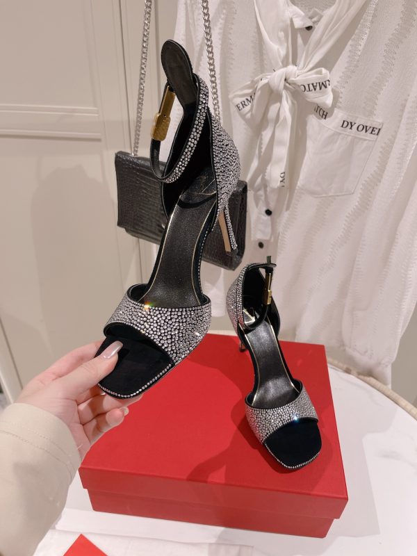 Valentino - Tan-Go Sandal With Crystals 100mm