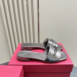 Valentino - Vlogo-Plaque Slip-On Sandals